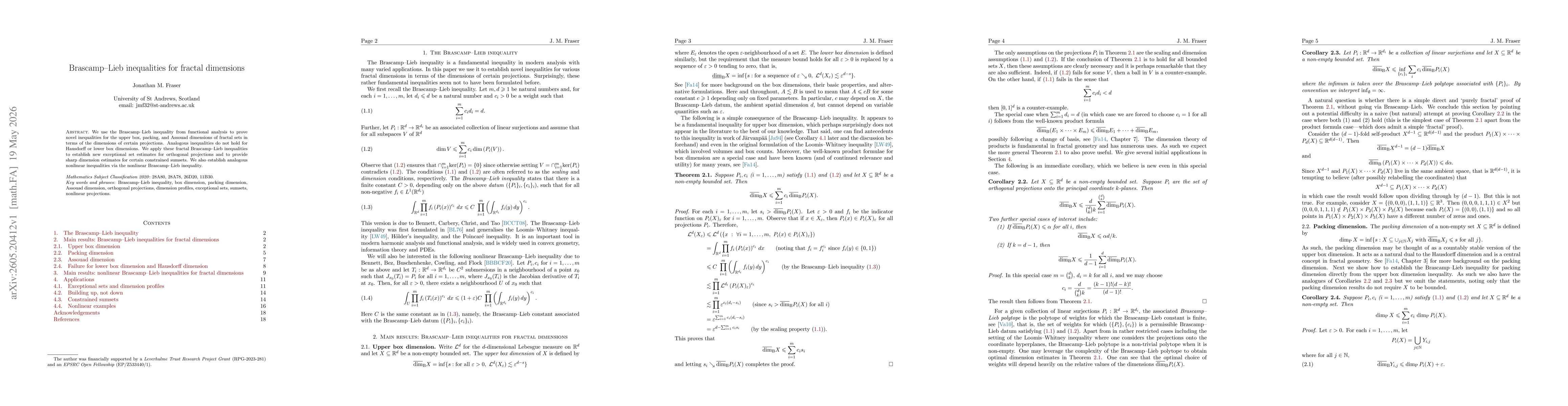 Thumbnail for Brascamp--Lieb inequalities for fractal dimensions