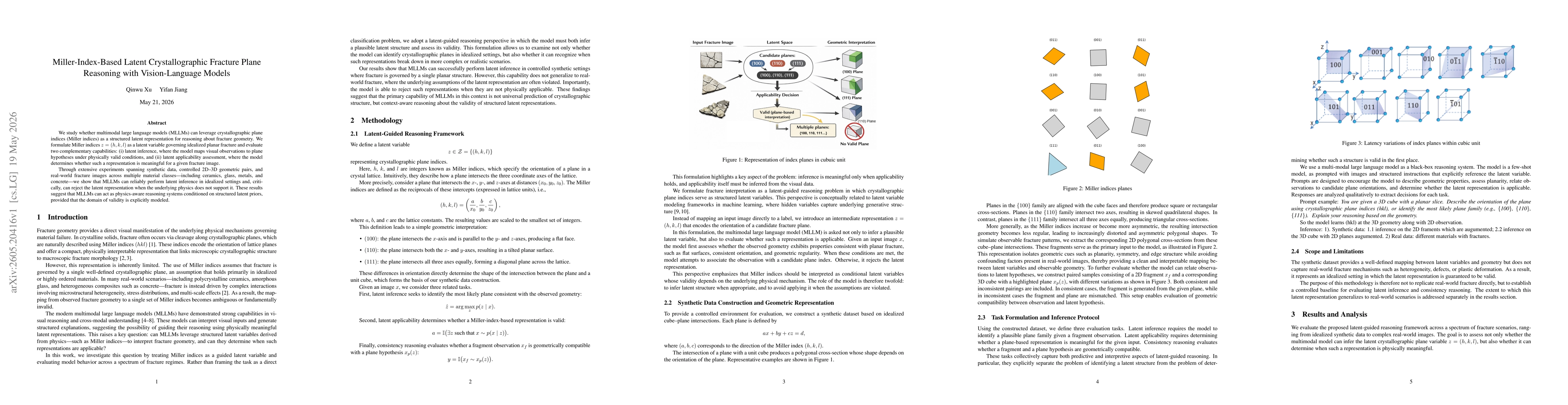 Thumbnail for Miller-Index-Based Latent Crystallographic Fracture Plane Reasoning with Vision-Language Models