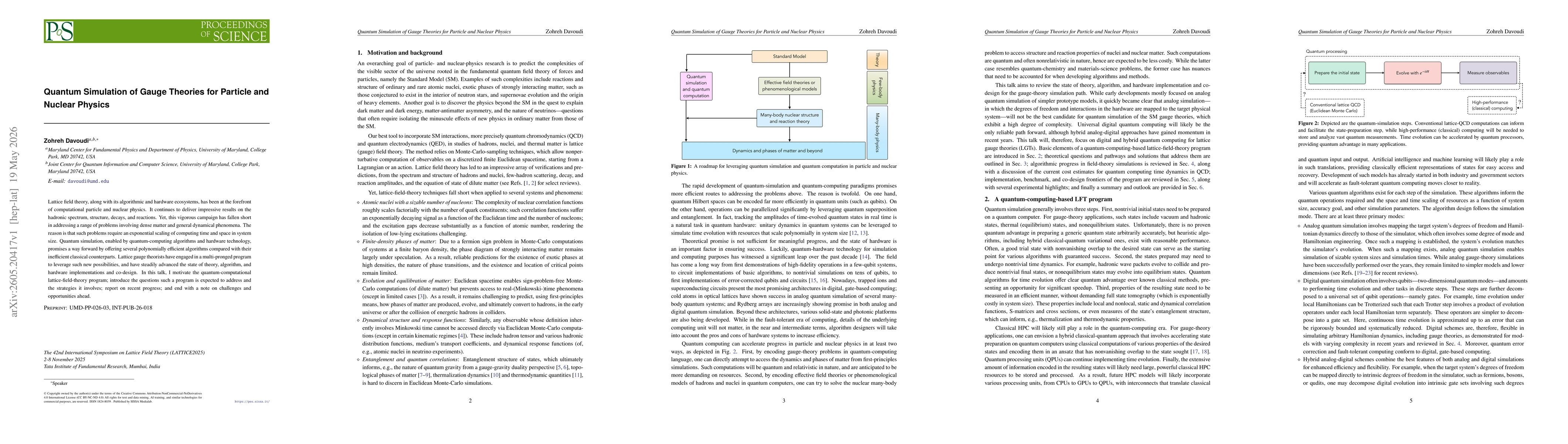 Thumbnail for Quantum Simulation of Gauge Theories for Particle and Nuclear Physics