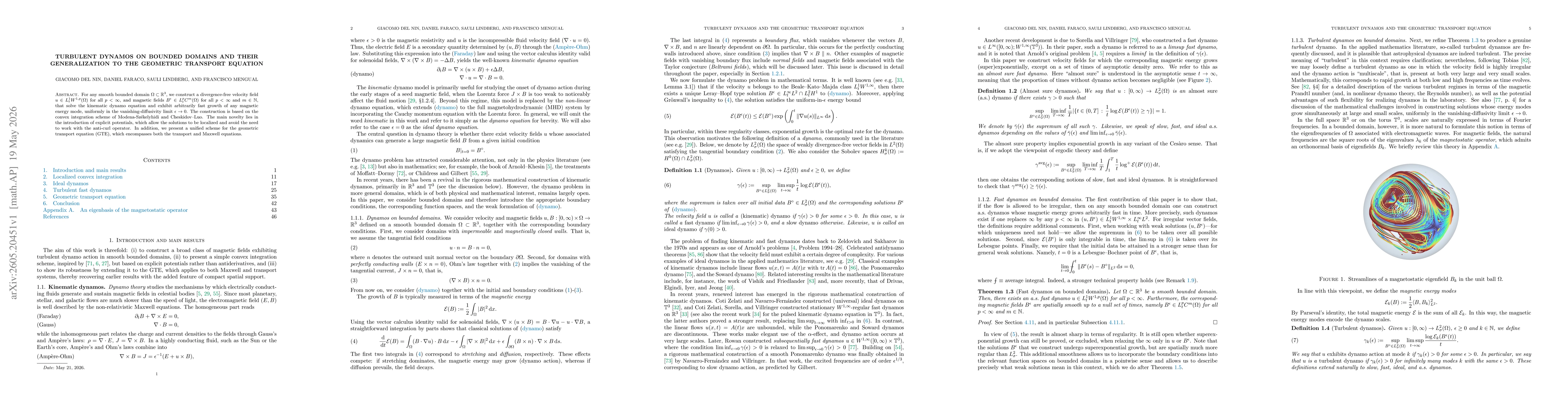 Thumbnail for Turbulent Dynamos on Bounded Domains and Their Generalization to the Geometric Transport Equation