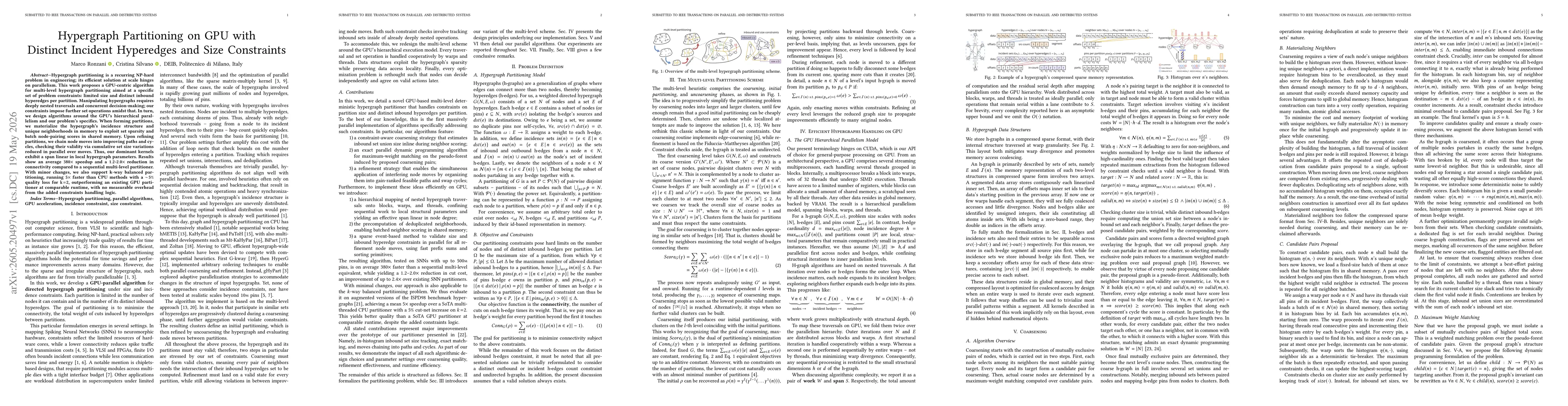 Thumbnail for Hypergraph Partitioning on GPU with Distinct Incident Hyperedges and Size Constraints
