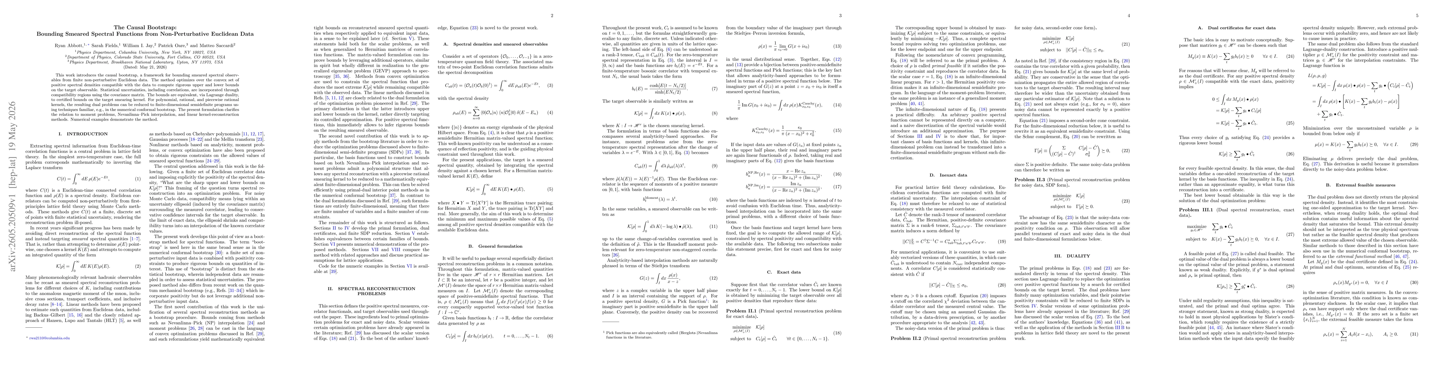 Thumbnail for The Causal Bootstrap: Bounding Smeared Spectral Functions from Non-Perturbative Euclidean Data