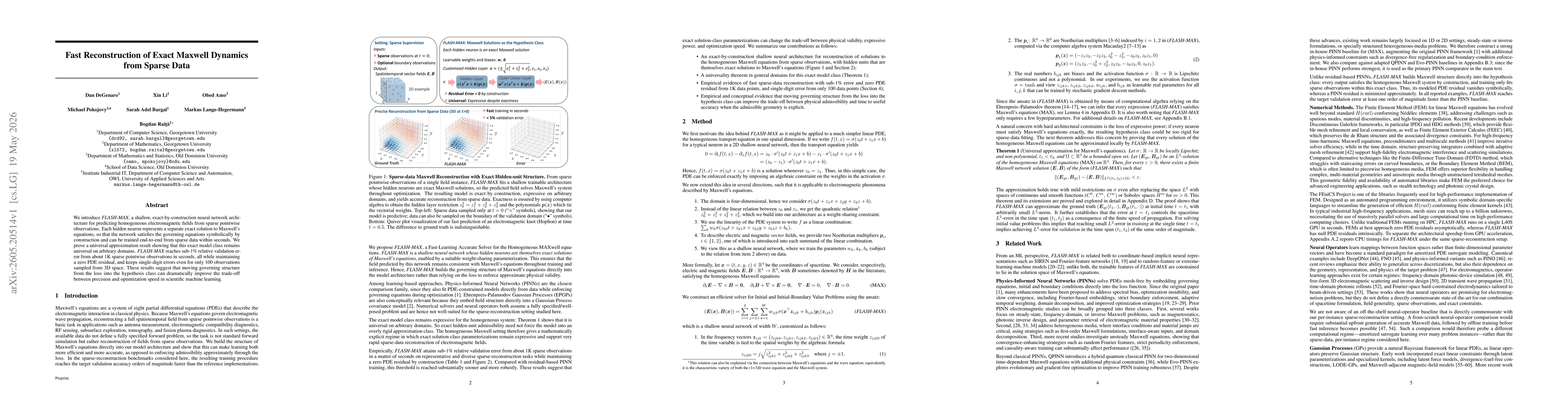 Thumbnail for Fast Reconstruction of Exact Maxwell Dynamics from Sparse Data