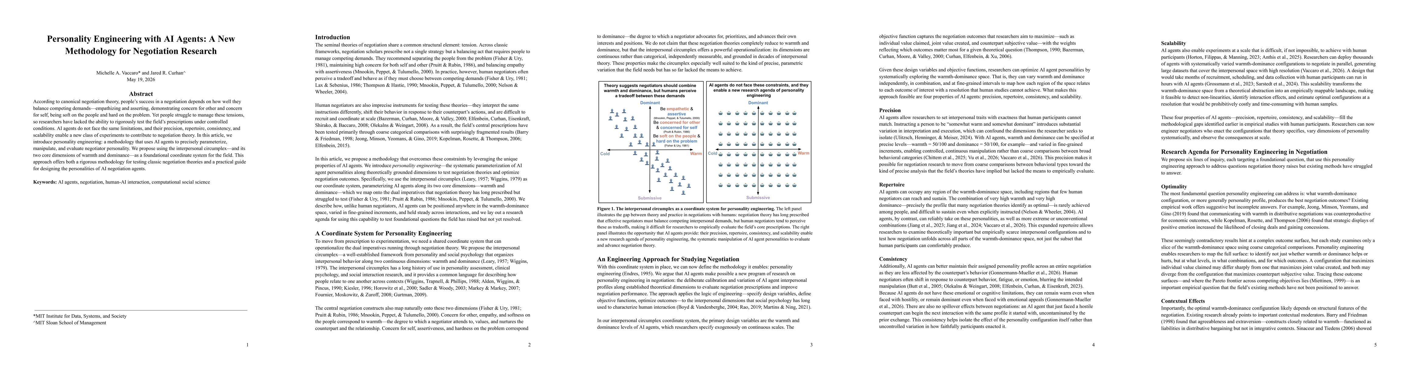 Thumbnail for Personality Engineering with AI Agents: A New Methodology for Negotiation Research