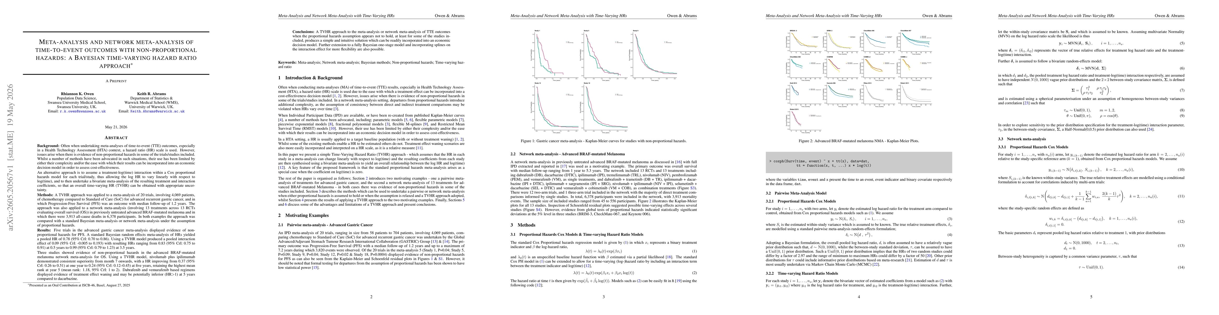 Thumbnail for Meta-analysis and network meta-analysis of time-to-event outcomes with non-proportional hazards: a Bayesian time-varying hazard ratio approach