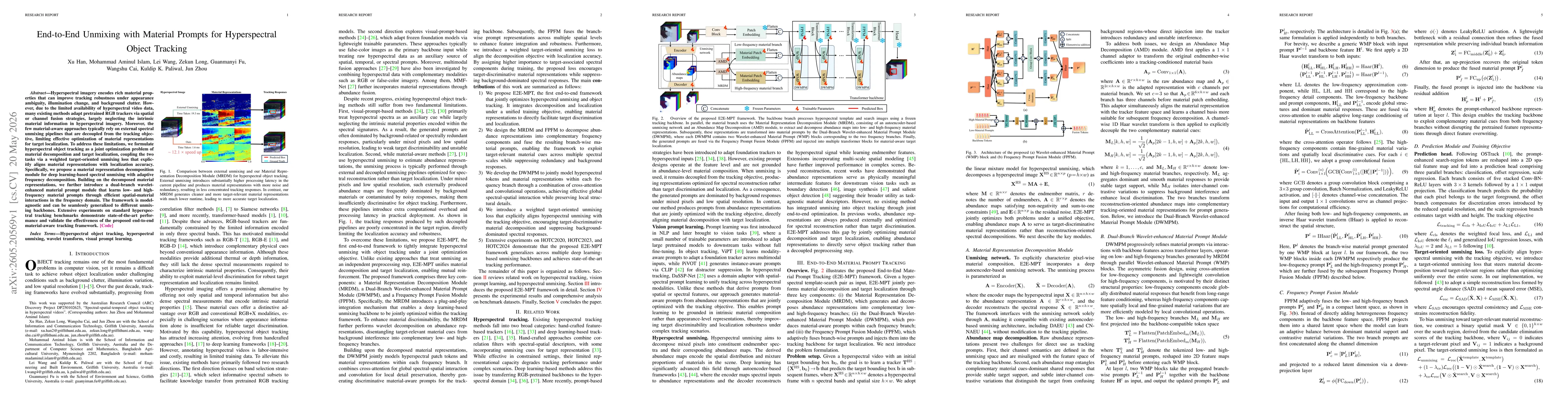 Thumbnail for End-to-End Unmixing with Material Prompts for Hyperspectral Object Tracking