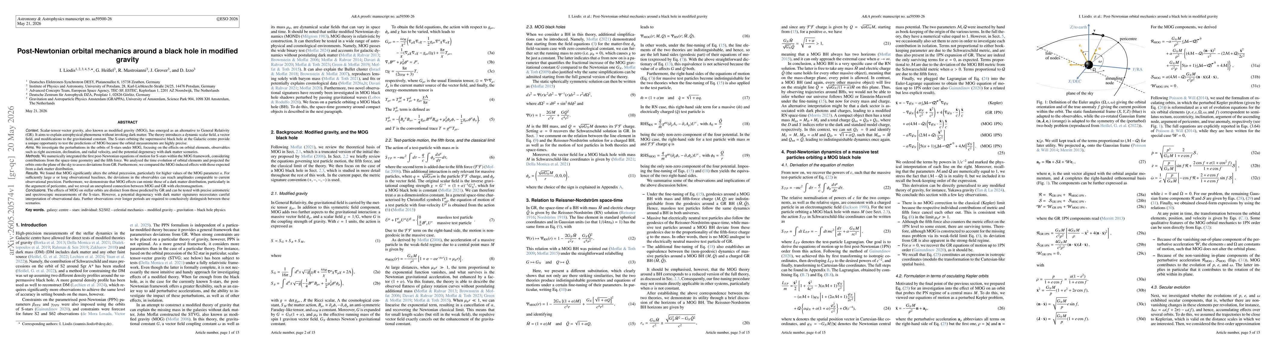 Thumbnail for Post-Newtonian orbital mechanics around a black hole in modified gravity