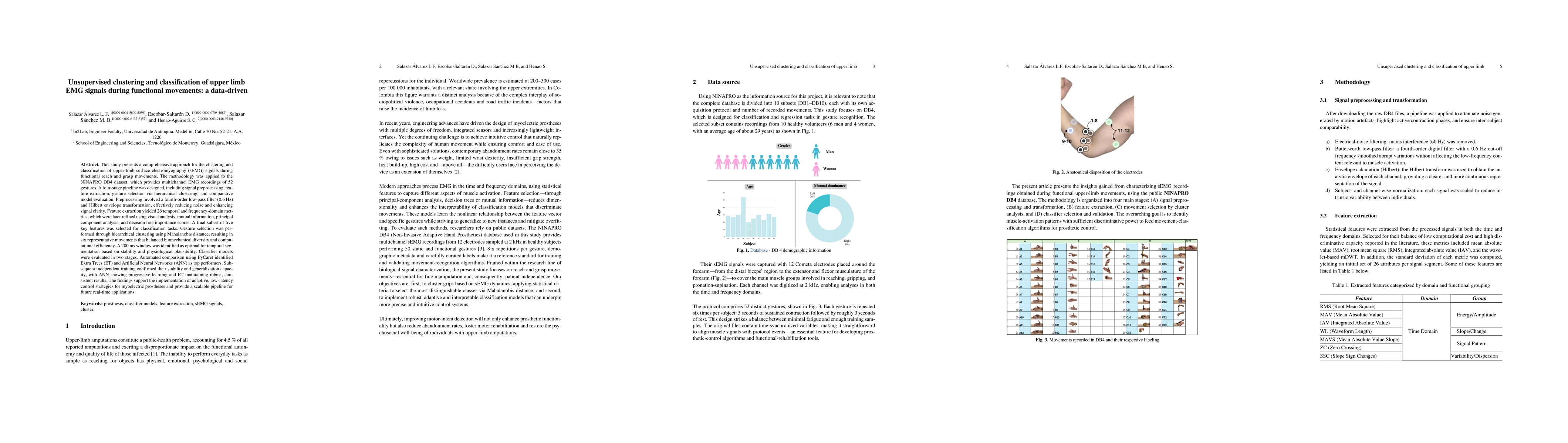 Thumbnail for Unsupervised clustering and classification of upper limb EMG signals during functional movements: a data-driven