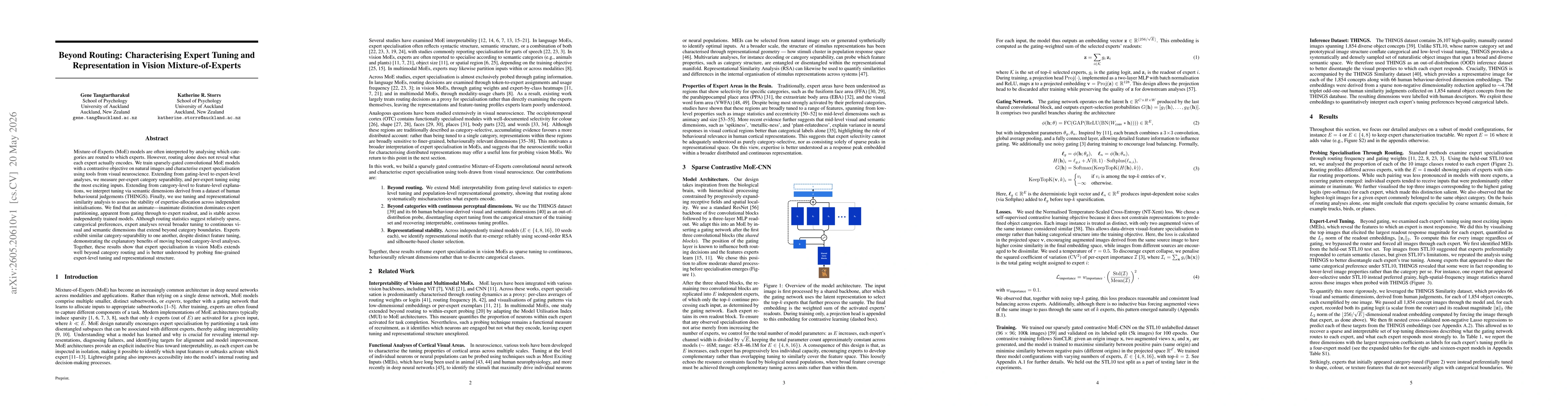 Thumbnail for Beyond Routing: Characterising Expert Tuning and Representation in Vision Mixture-of-Experts