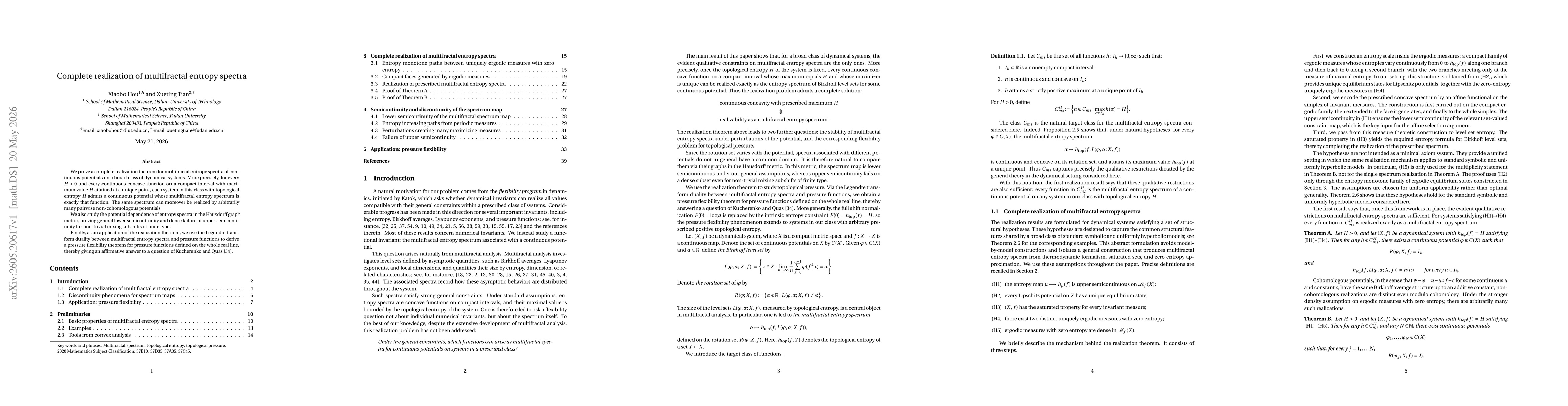 Thumbnail for Complete realization of multifractal entropy spectra
