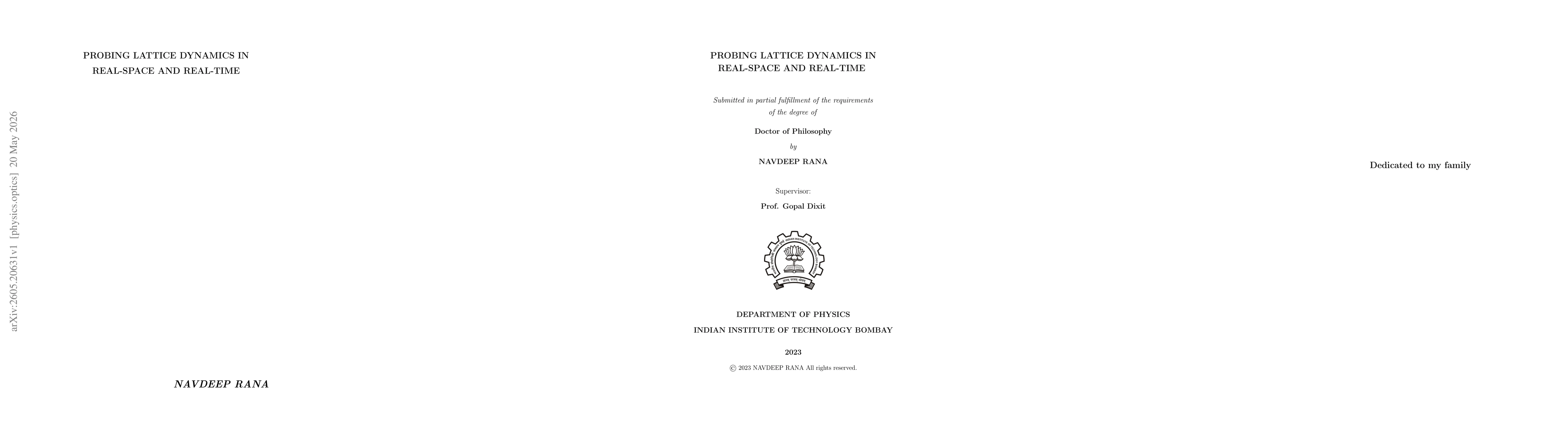 Thumbnail for Probing Lattice Dynamics in Real-Space and Real-Time