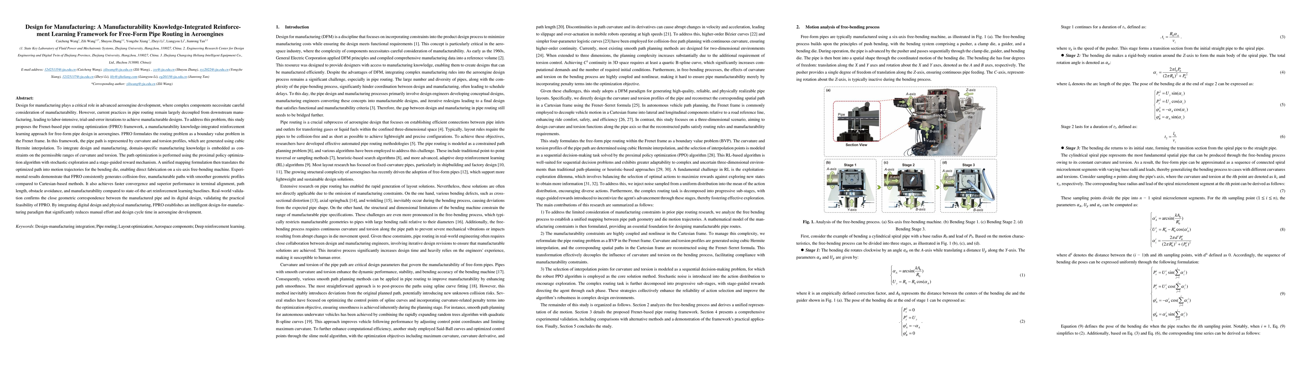 Thumbnail for Design for Manufacturing: A Manufacturability Knowledge-Integrated Reinforcement Learning Framework for Free-Form Pipe Routing in Aeroengines
