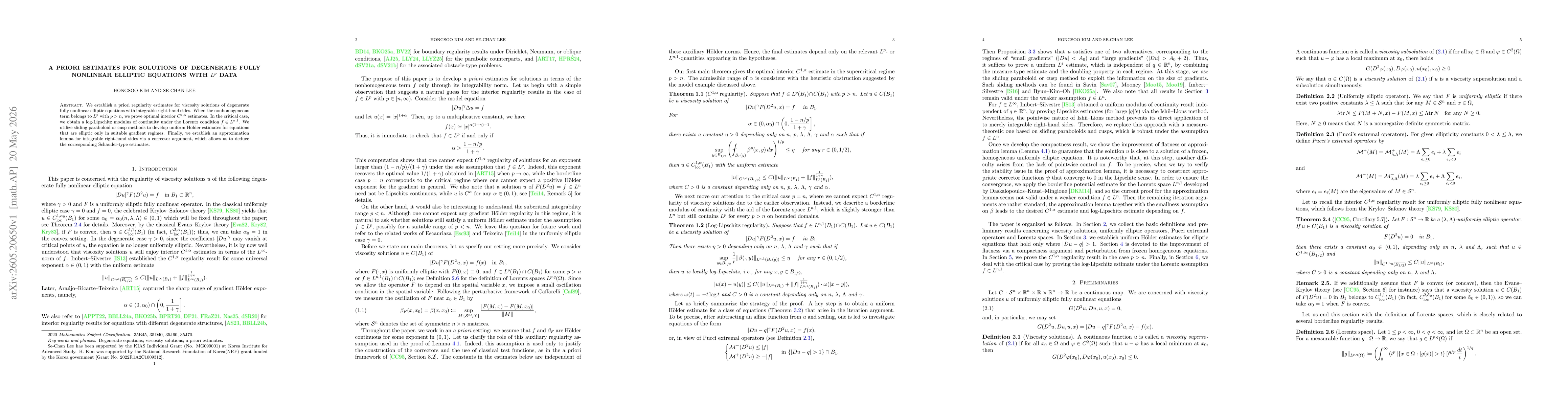 Thumbnail for A priori estimates for solutions of degenerate fully nonlinear elliptic equations with $L^p$ data