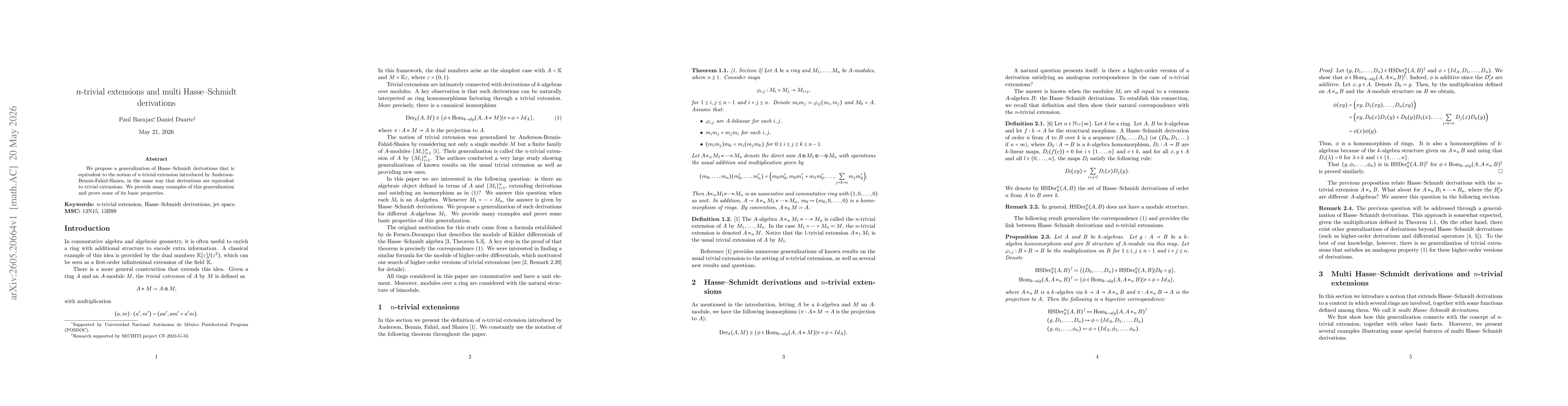 Thumbnail for n-trivial extensions and multi Hasse-Schmidt derivations