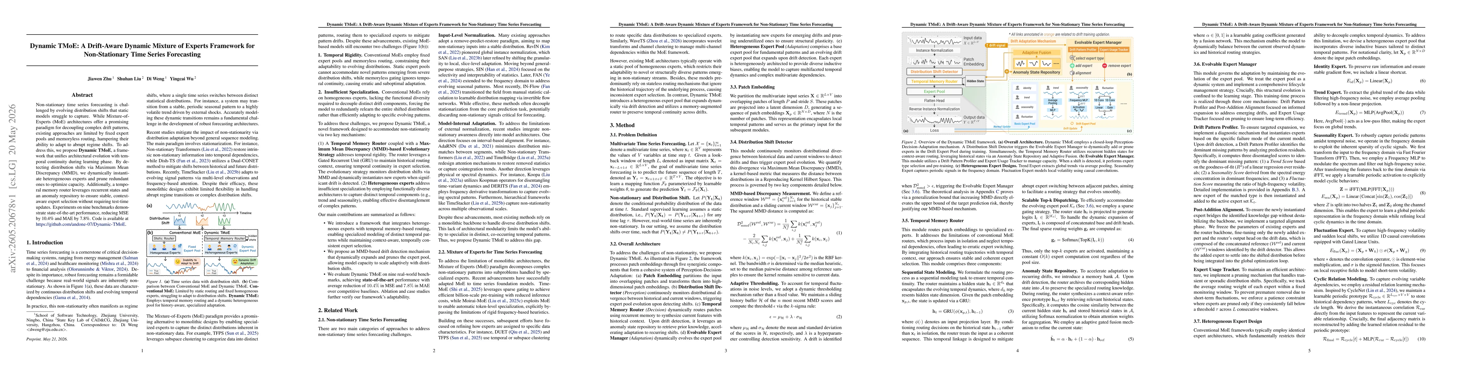 Thumbnail for Dynamic TMoE: A Drift-Aware Dynamic Mixture of Experts Framework for Non-Stationary Time Series Forecasting