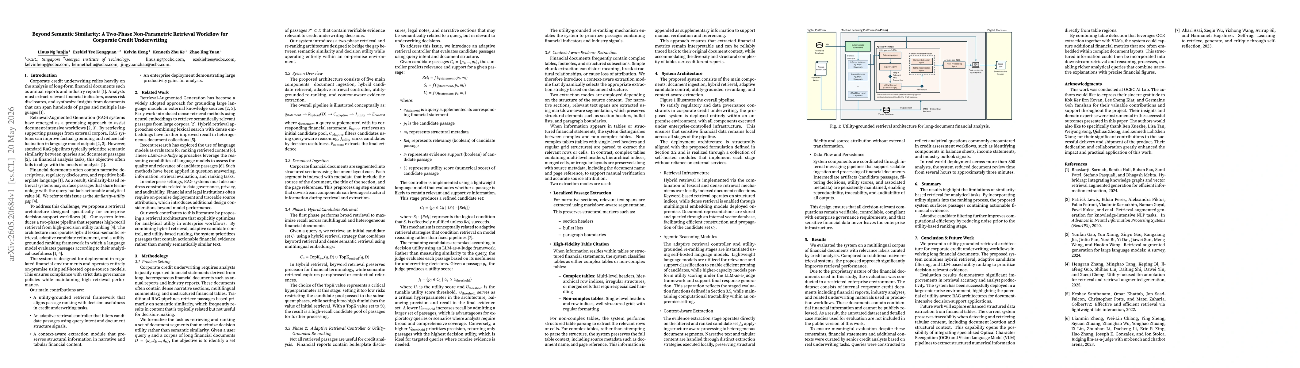 Thumbnail for Beyond Semantic Similarity: A Two-Phase Non-Parametric Retrieval Workflow for Corporate Credit Underwriting