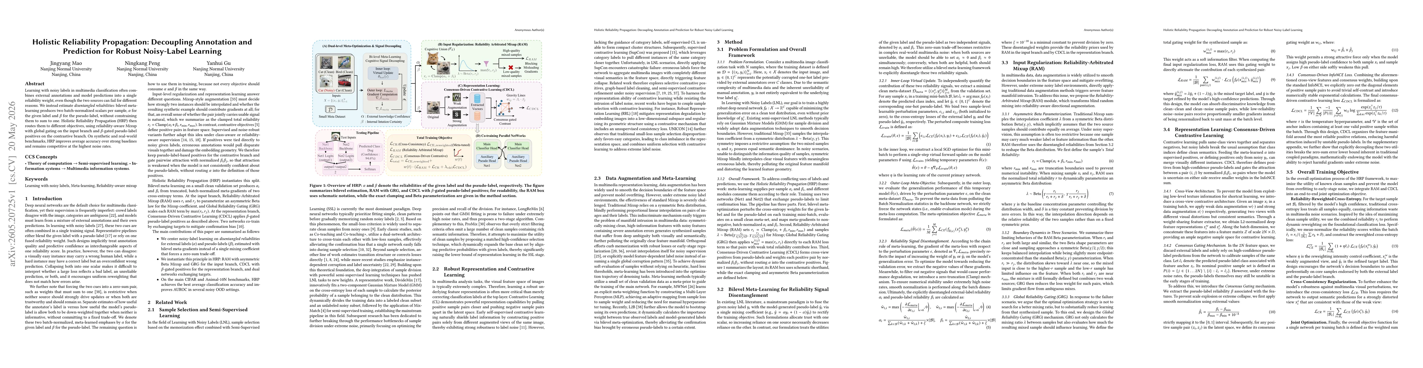 Thumbnail for Holistic Reliability Propagation: Decoupling Annotation and Prediction for Robust Noisy-Label