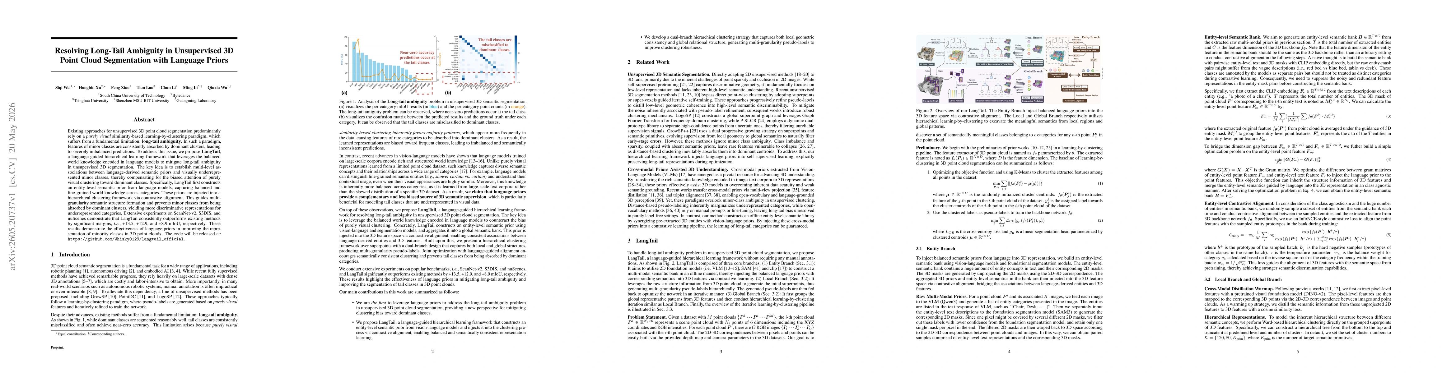 Thumbnail for Resolving Long-Tail Ambiguity in Unsupervised 3D Point Cloud Segmentation with Language Priors