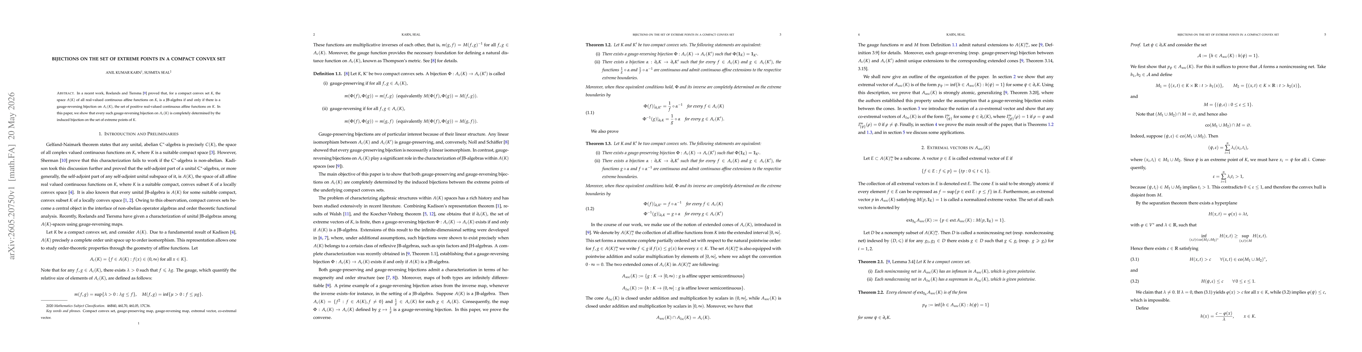 Thumbnail for Bijections on the set of extreme points in a compact convex set