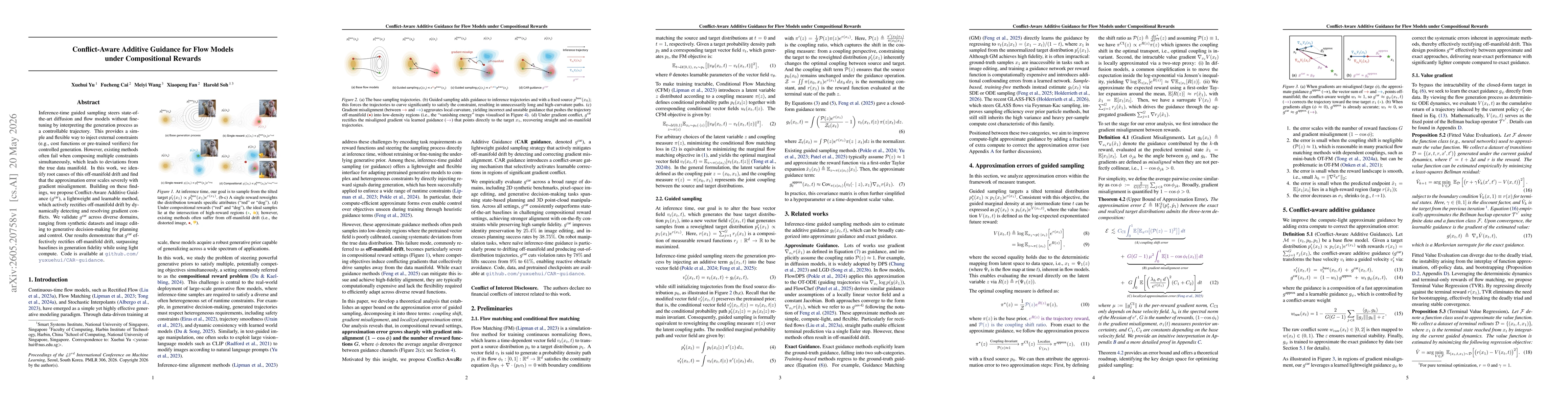 Thumbnail for Conflict-Aware Additive Guidance for Flow Models under Compositional Rewards