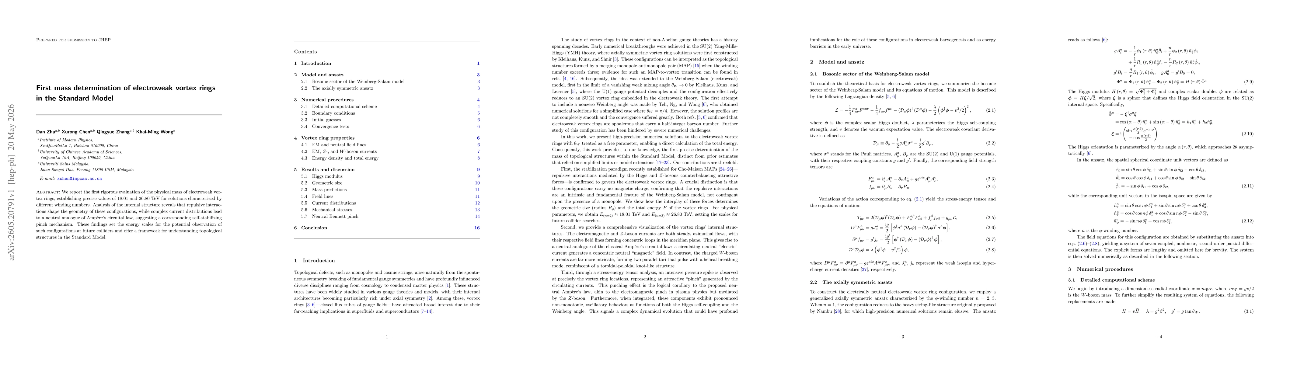 Thumbnail for First mass determination of electroweak vortex rings in the Standard Model