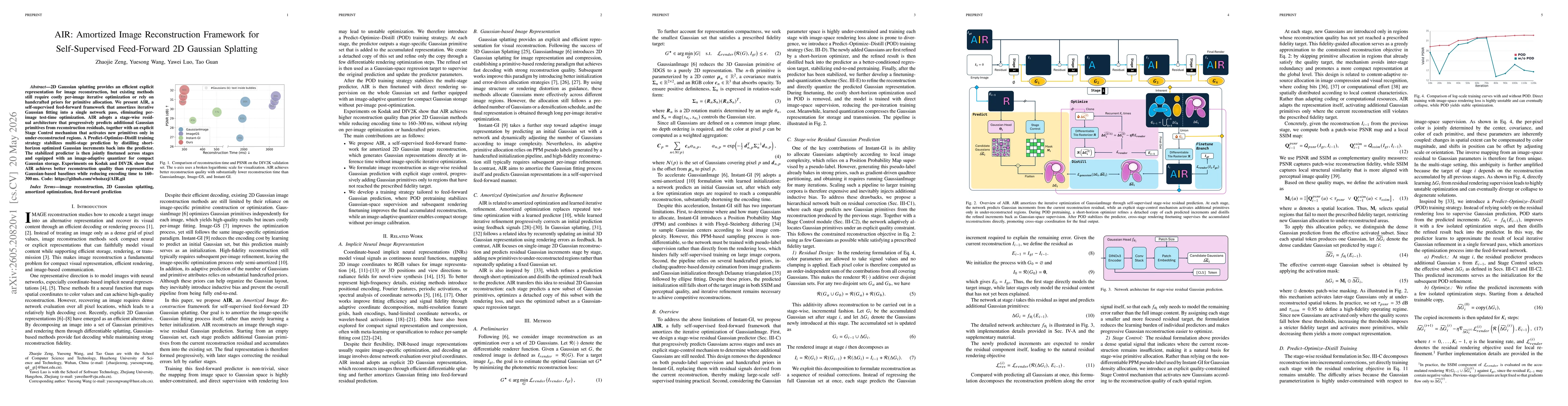 Thumbnail for AIR: Amortized Image Reconstruction Framework for Self-Supervised Feed-Forward 2D Gaussian Splatting