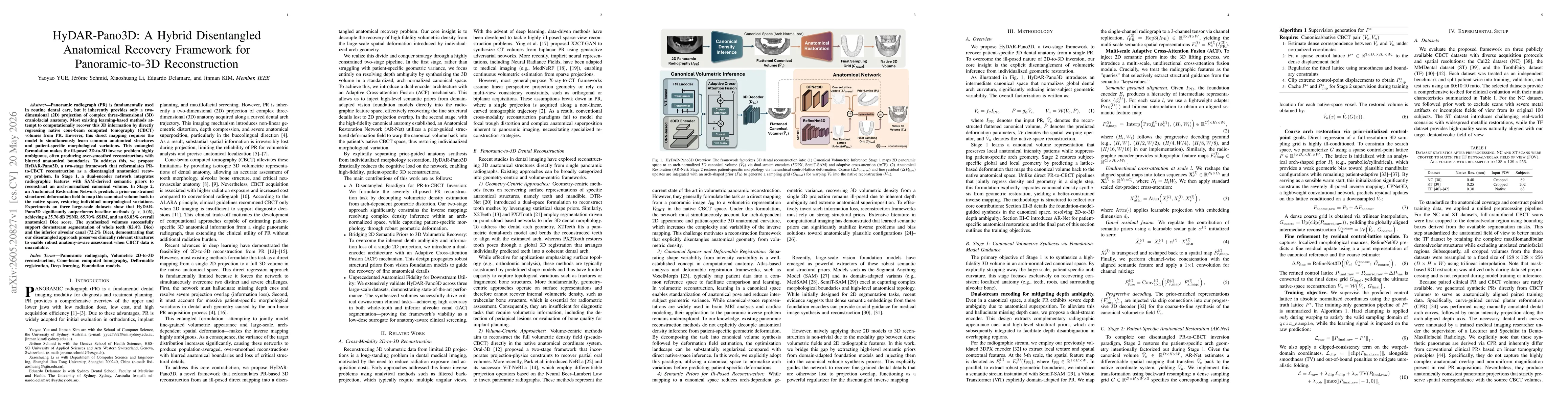 Thumbnail for HyDAR-Pano3D: A Hybrid Disentangled Anatomical Recovery Framework for Panoramic-to-3D Reconstruction
