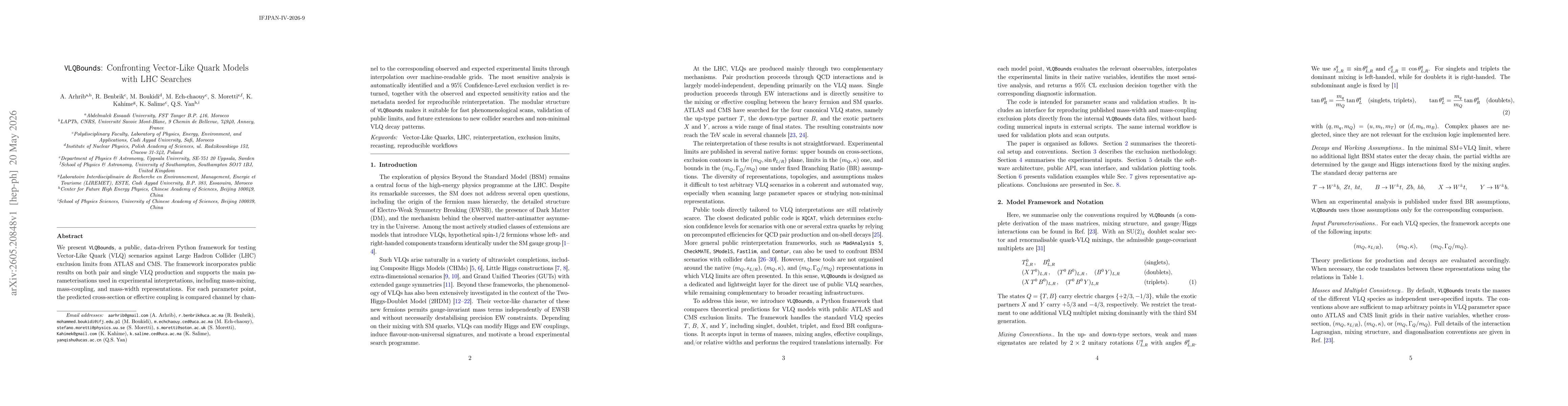 Thumbnail for Confronting Vector-Like Quark Models with LHC Searches