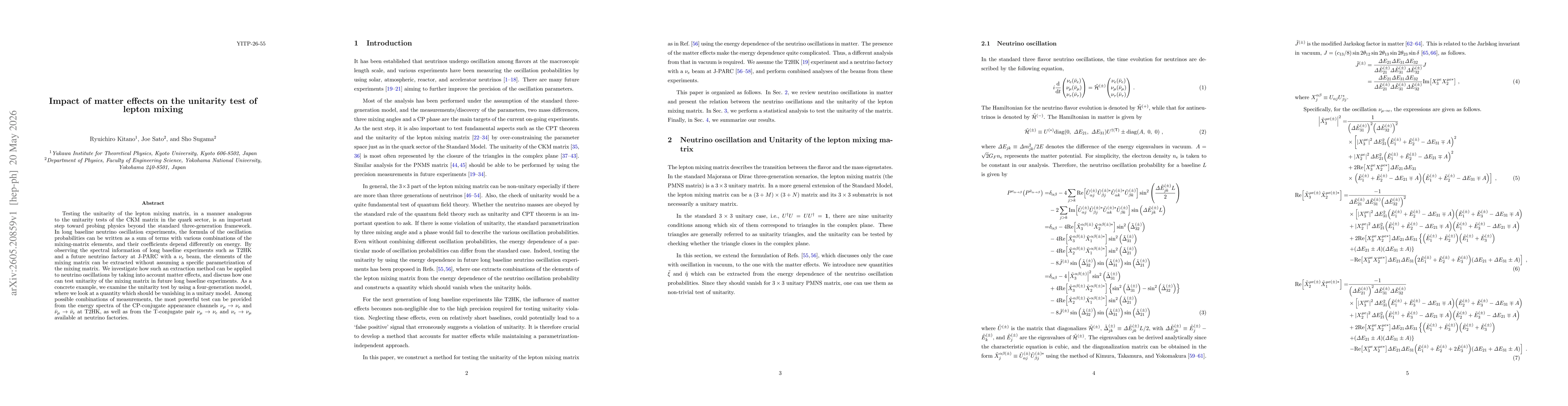 Thumbnail for Impact of matter effects on the unitarity test of lepton mixing