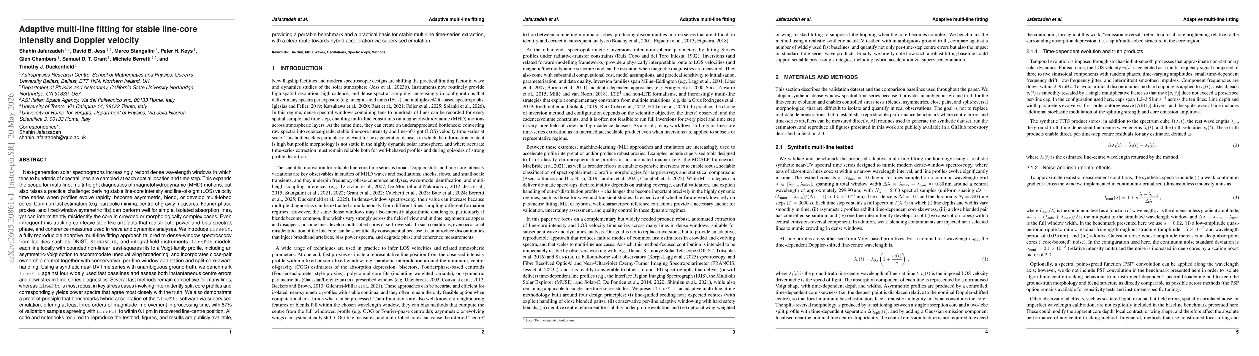 Thumbnail for Adaptive multi-line fitting for stable line-core intensity and Doppler velocity