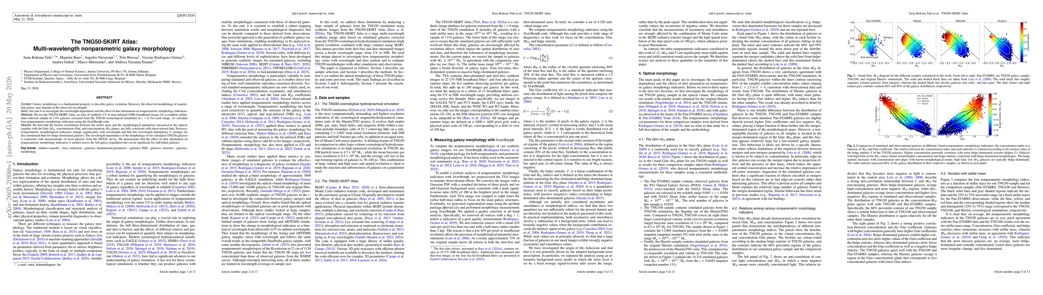 Thumbnail for The TNG50-SKIRT Atlas: Multi-wavelength nonparametric galaxy morphology