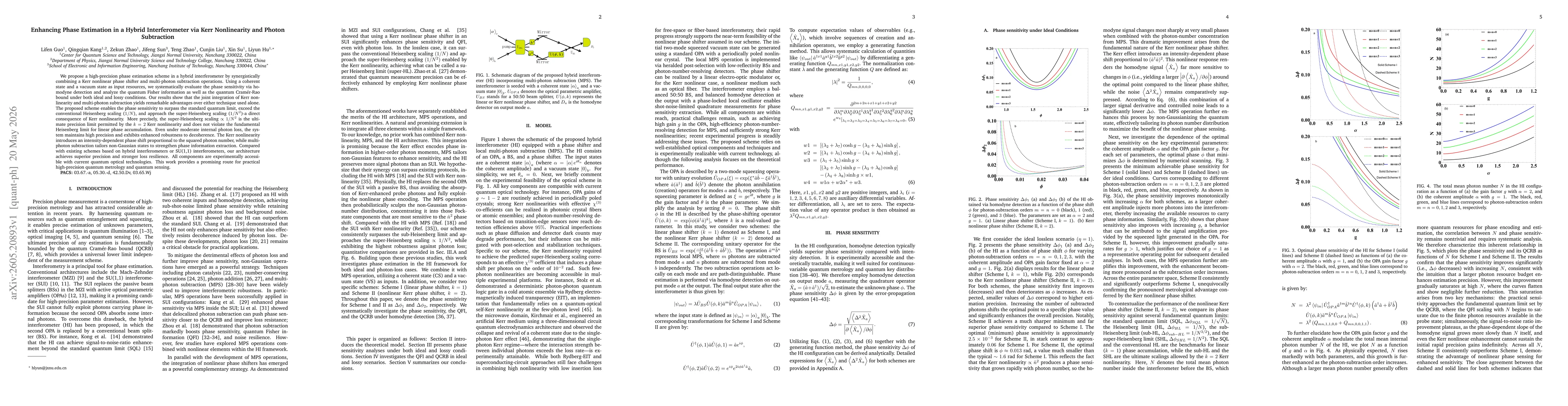 Thumbnail for Enhancing Phase Estimation in a Hybrid Interferometer via Kerr Nonlinearity and Photon Subtraction