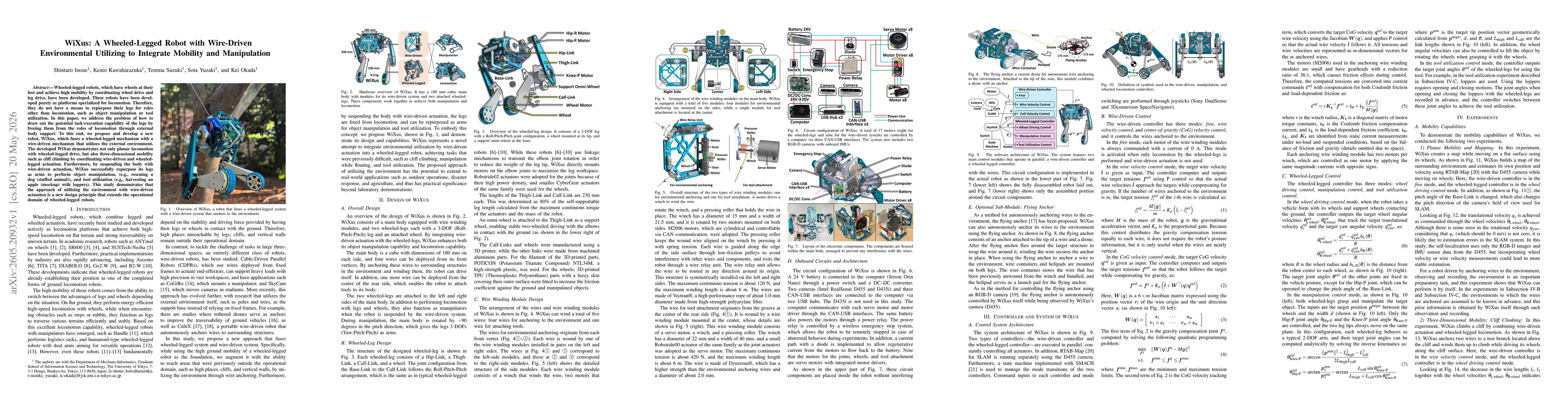 Thumbnail for WiXus: A Wheeled-Legged Robot with Wire-Driven Environmental Utilizing to Integrate Mobility and Manipulation