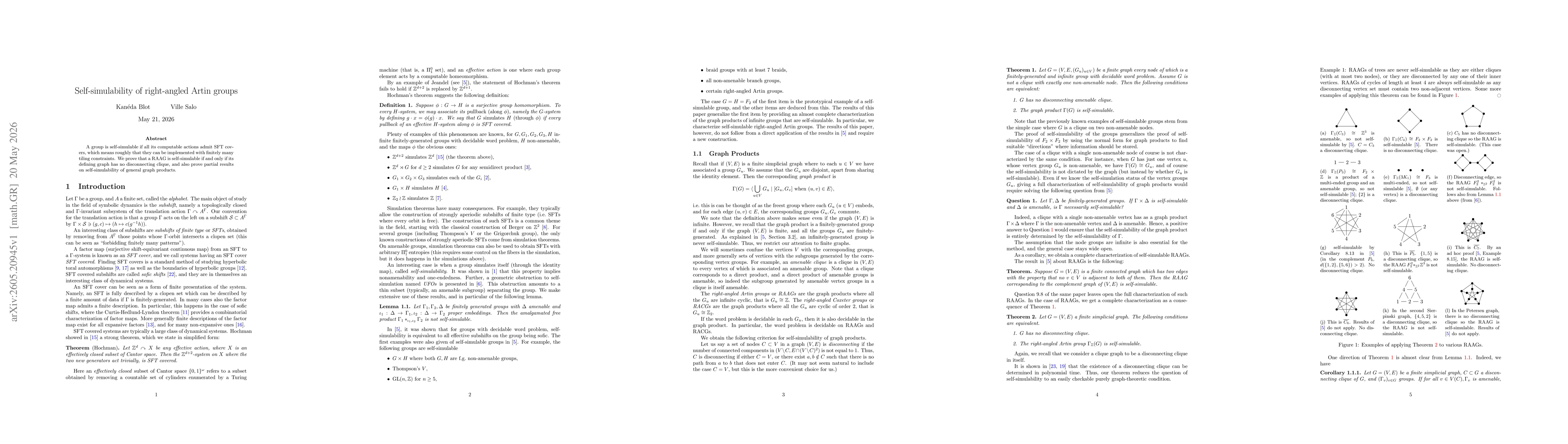 Thumbnail for Self-simulability of right-angled Artin groups