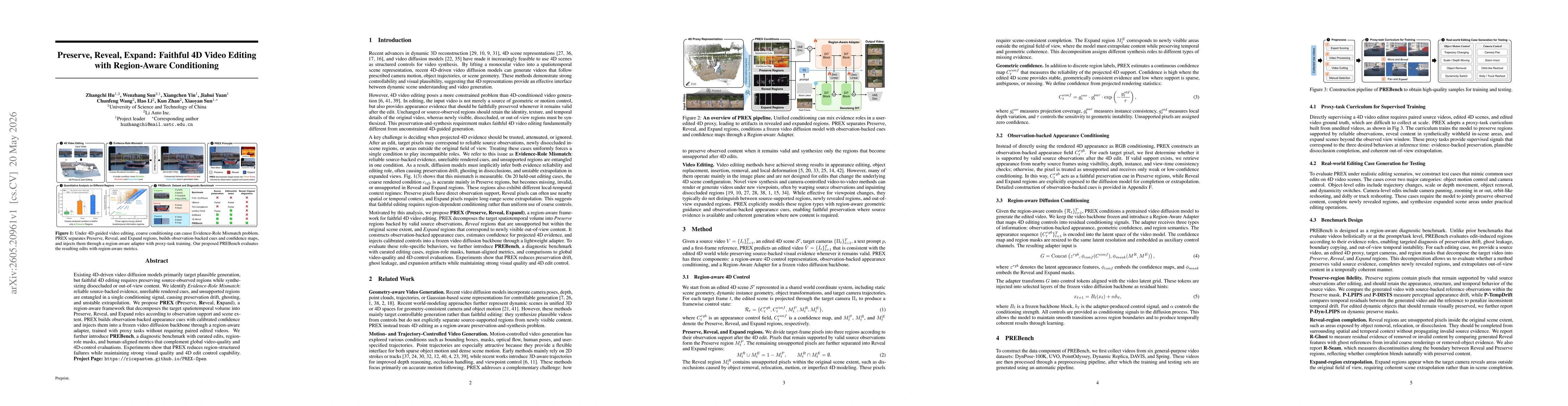 Thumbnail for Preserve, Reveal, Expand: Faithful 4D Video Editing with Region-Aware Conditioning