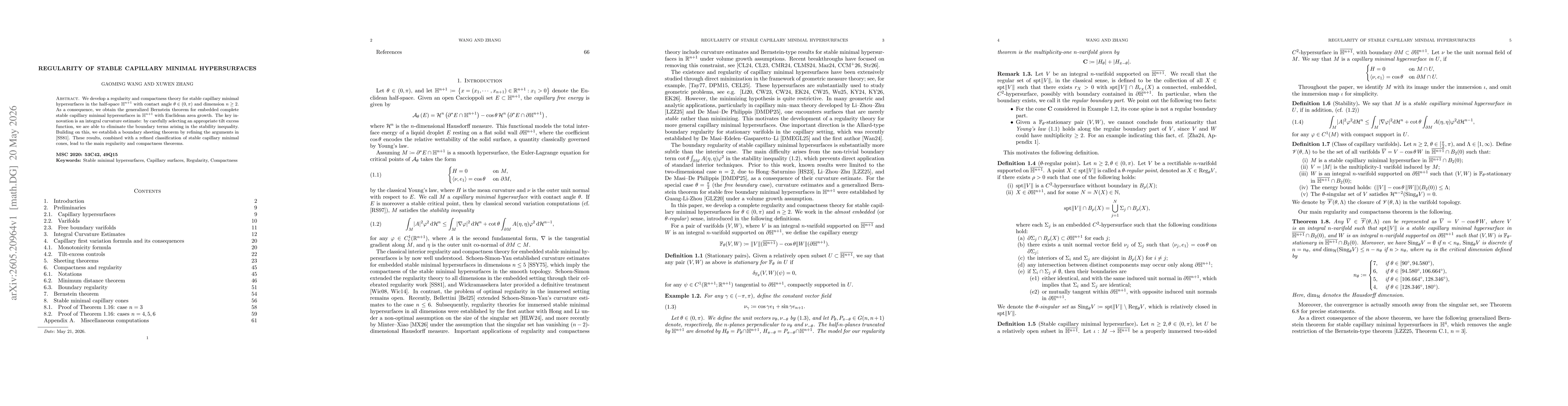 Thumbnail for Regularity of stable capillary minimal hypersurfaces