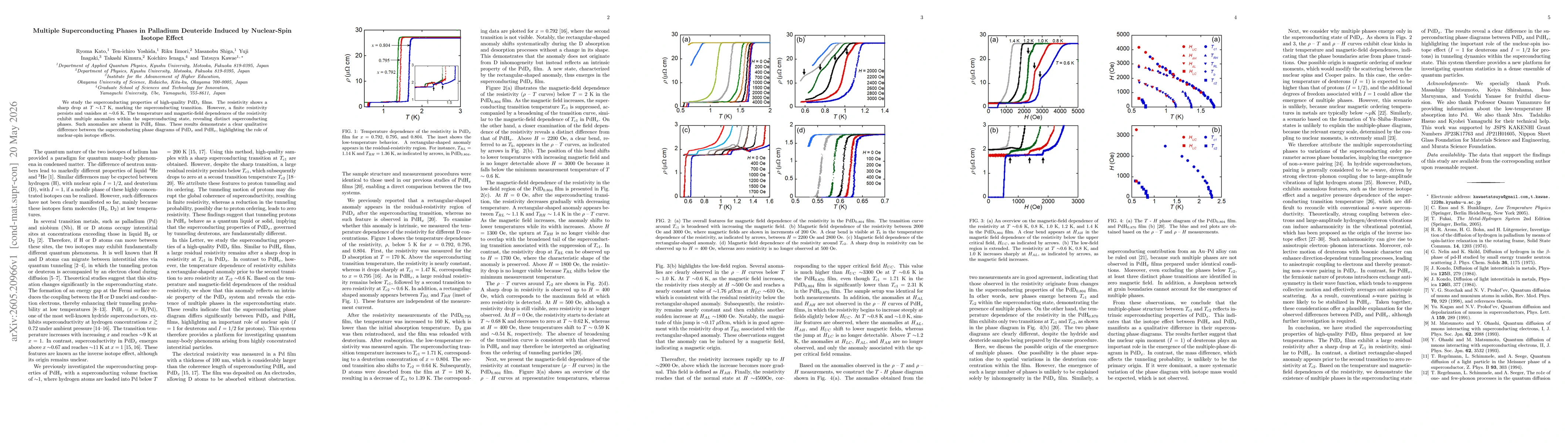 Thumbnail for Multiple Superconducting Phases in Palladium Deuteride Induced by Nuclear-Spin Isotope Effect