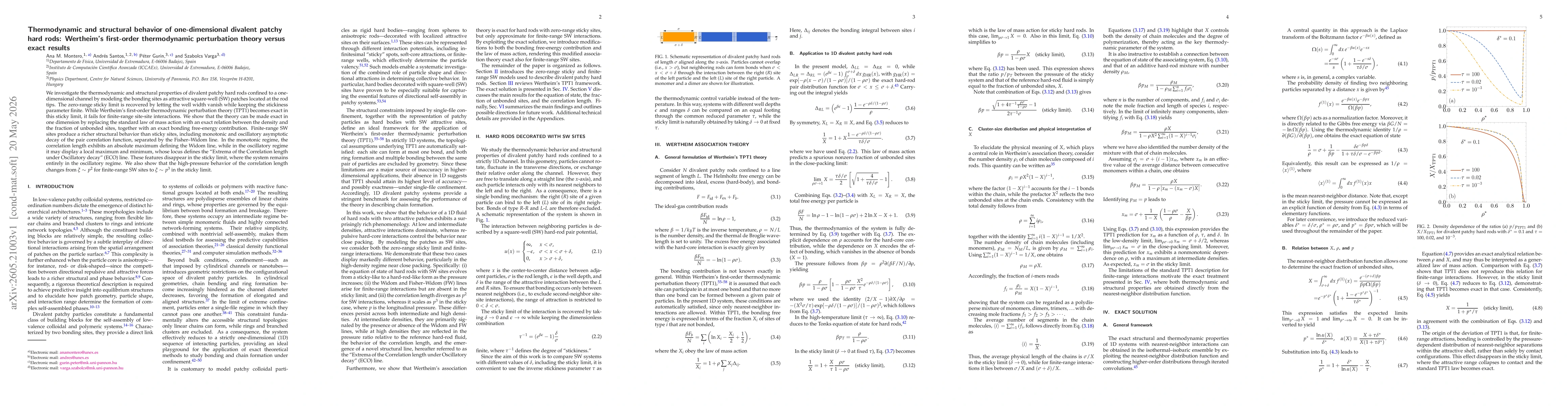 Thumbnail for Thermodynamic and structural behavior of one-dimensional divalent patchy hard rods: Wertheim's first-order thermodynamic perturbation theory versus exact results