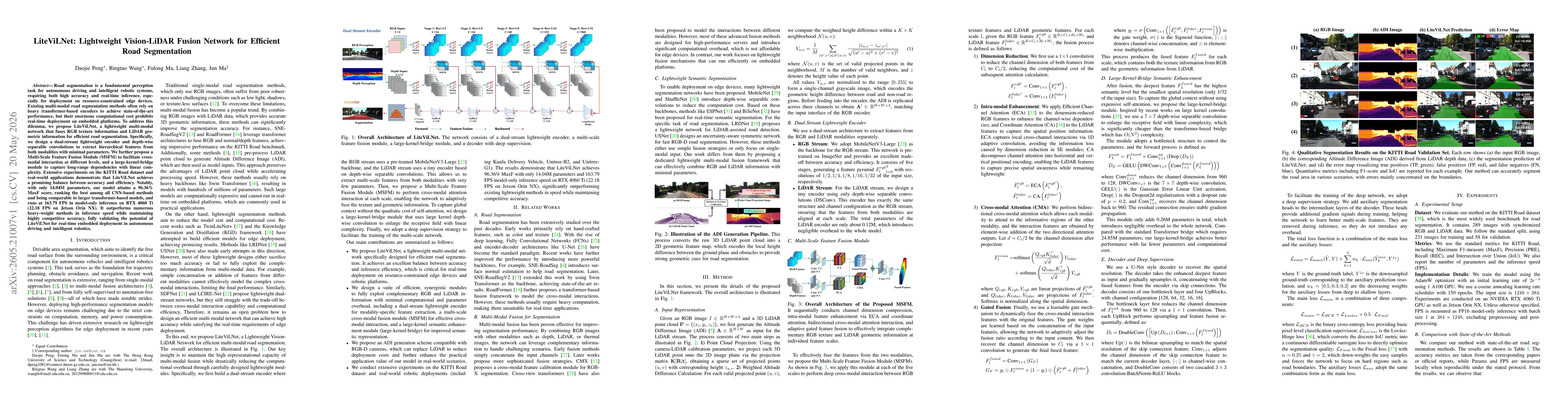 Thumbnail for LiteViLNet: Lightweight Vision-LiDAR Fusion Network for Efficient Road Segmentation