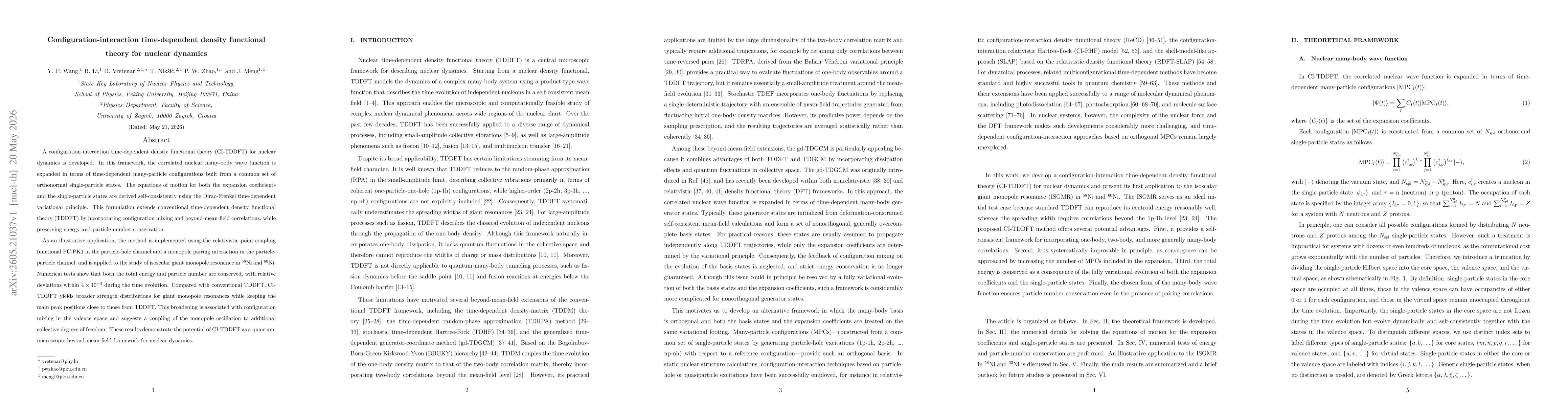 Thumbnail for Configuration-interaction time-dependent density functional theory for nuclear dynamics