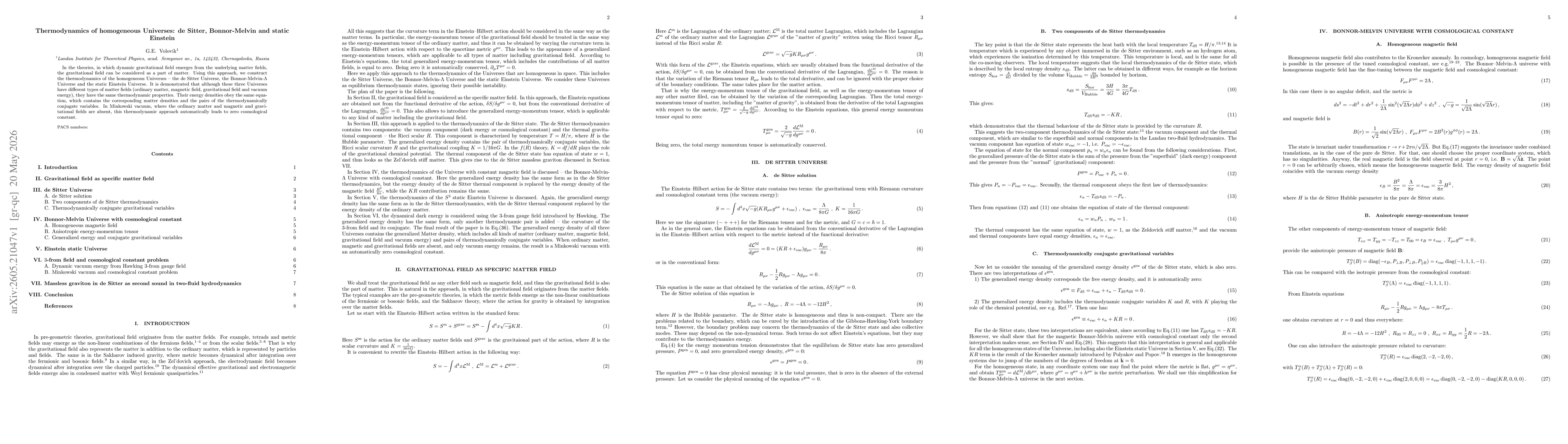 Thumbnail for Thermodynamics of homogeneous Universes: de Sitter, Bonnor-Melvin and static Einstein