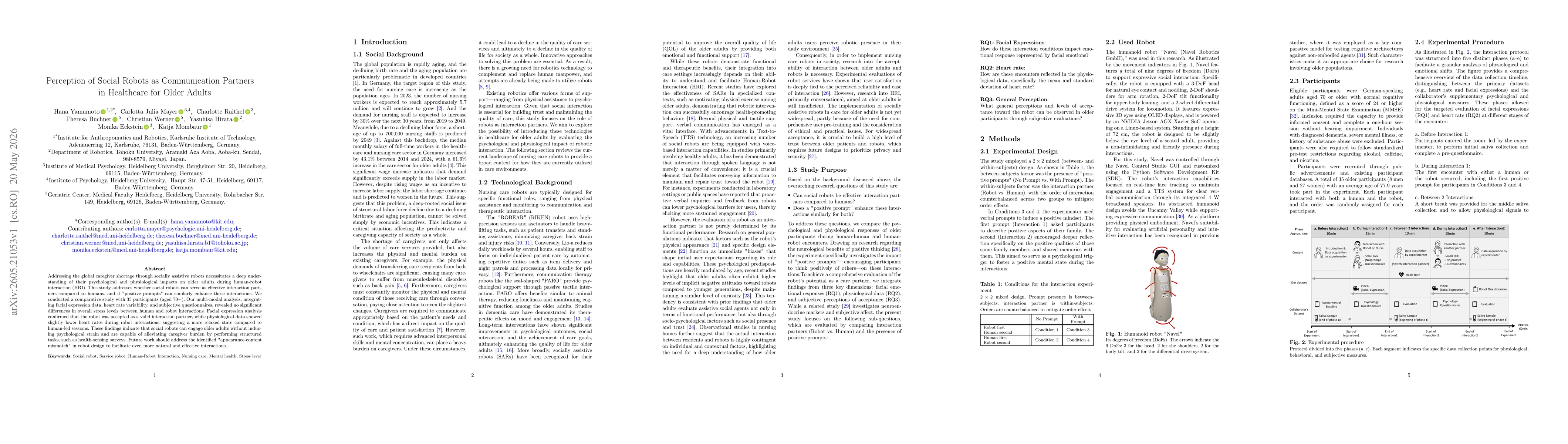 Thumbnail for Perception of Social Robots as Communication Partners in Healthcare for Older Adults