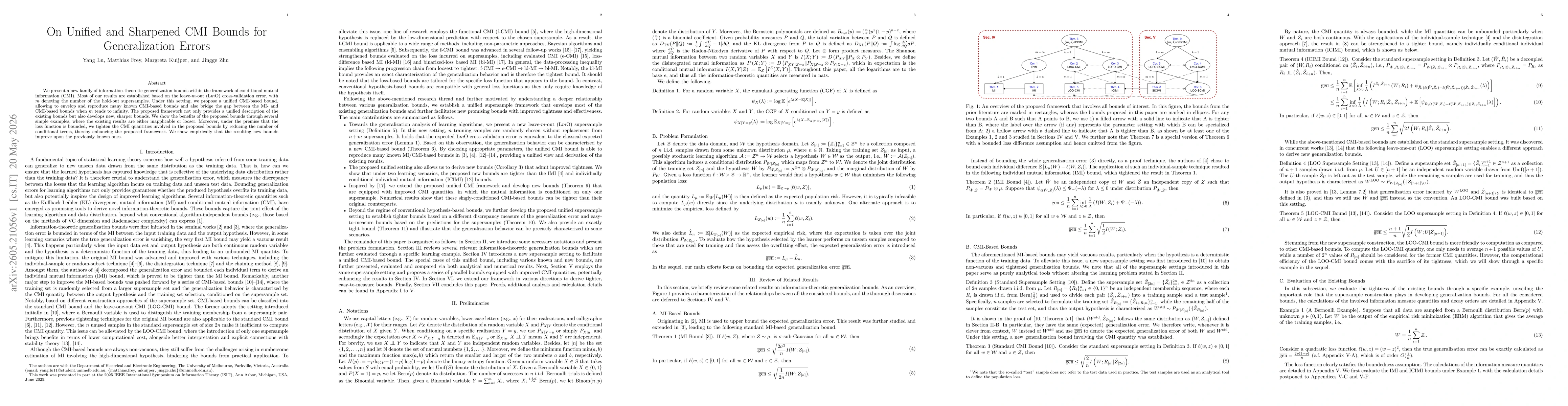 Thumbnail for On Unified and Sharpened CMI Bounds for Generalization Errors
