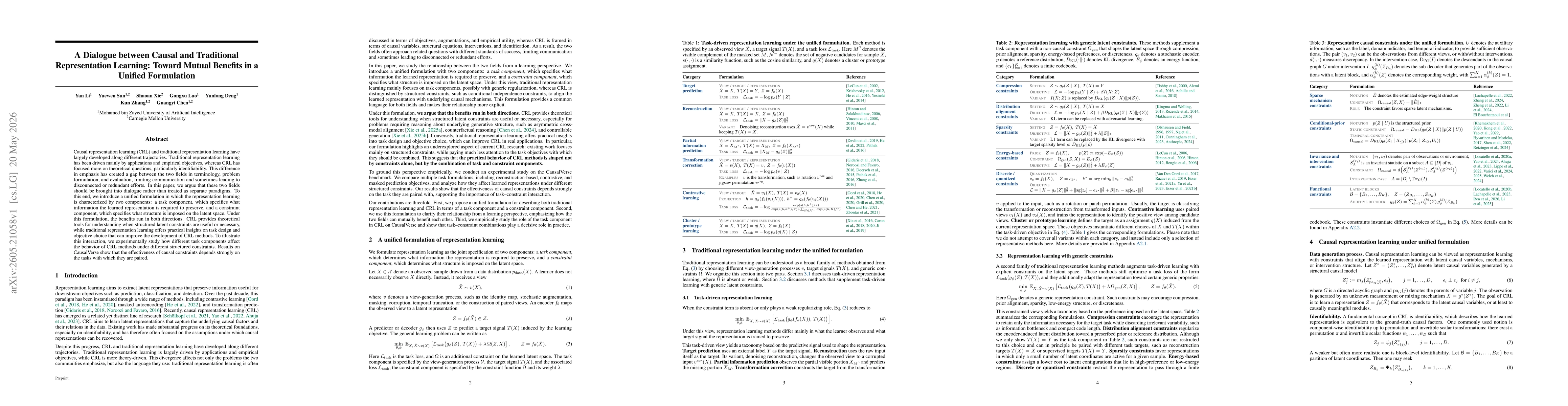 Thumbnail for A Dialogue between Causal and Traditional Representation Learning: Toward Mutual Benefits in a Unified Formulation
