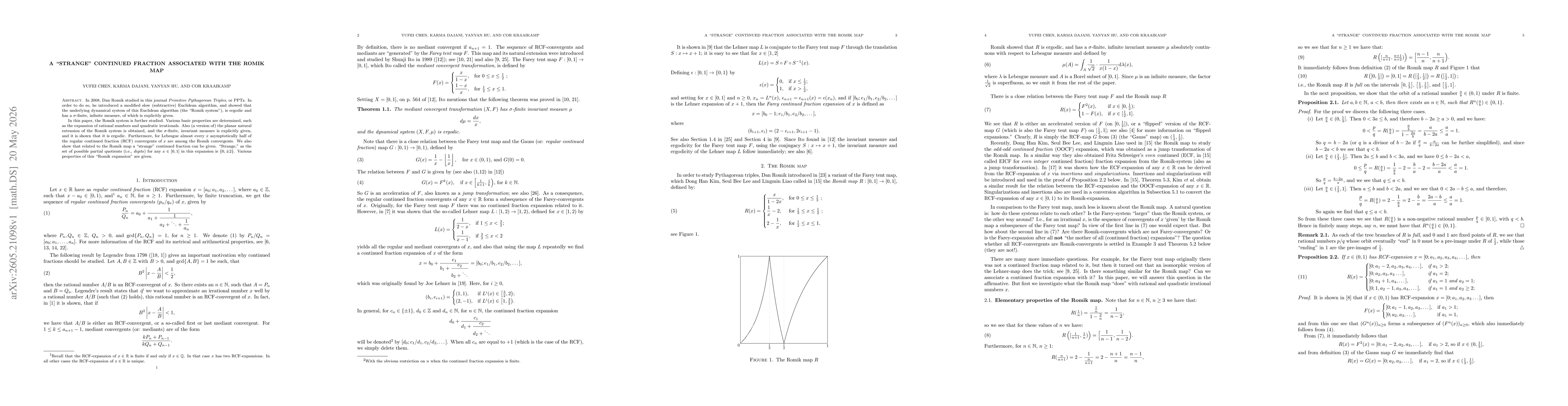 Thumbnail for A strange continued fraction associated with the Romik map