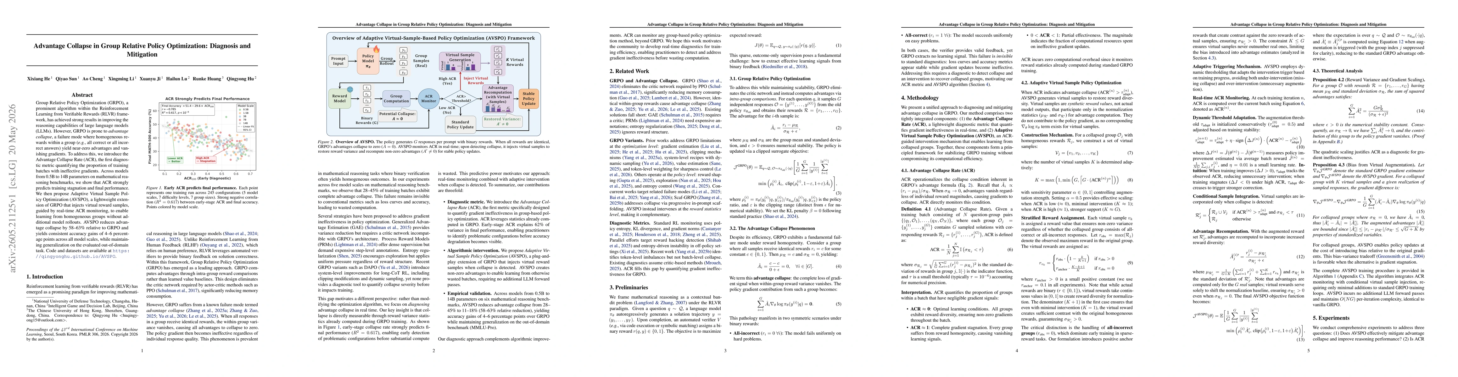 Thumbnail for Advantage Collapse in Group Relative Policy Optimization: Diagnosis and Mitigation