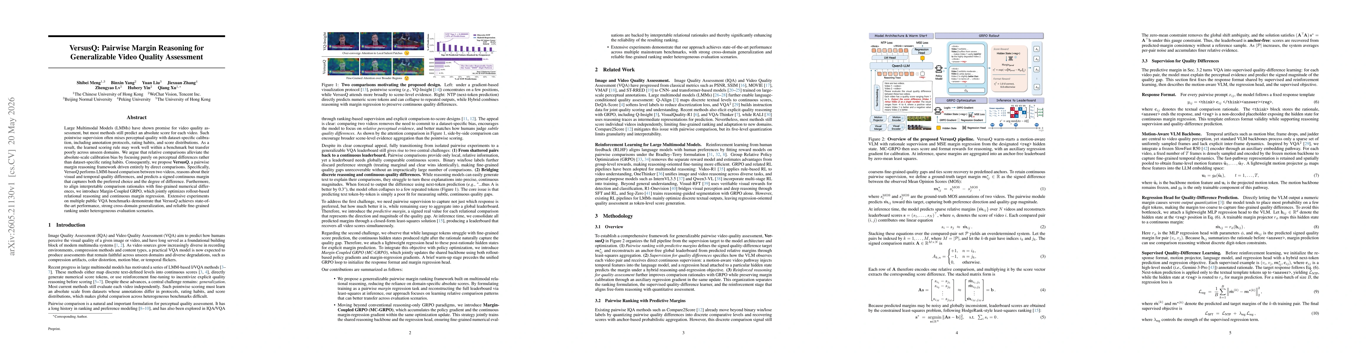 Thumbnail for VersusQ: Pairwise Margin Reasoning for Generalizable Video Quality Assessment
