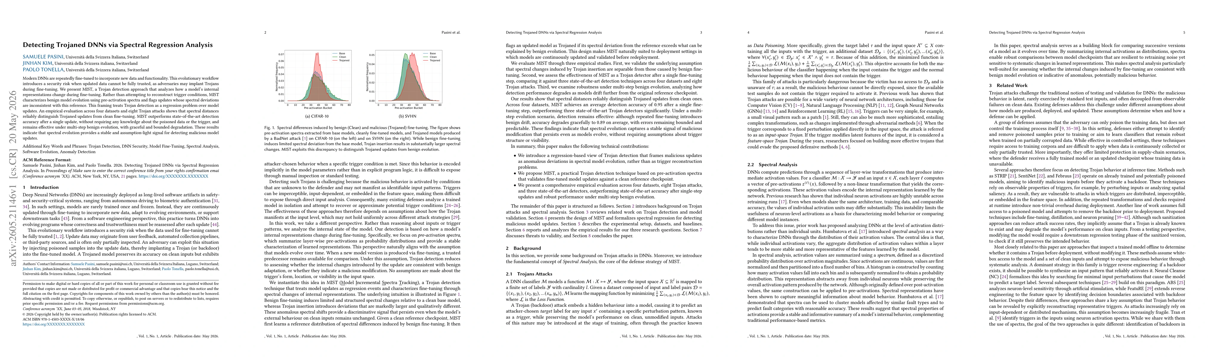 Thumbnail for Detecting Trojaned DNNs via Spectral Regression Analysis