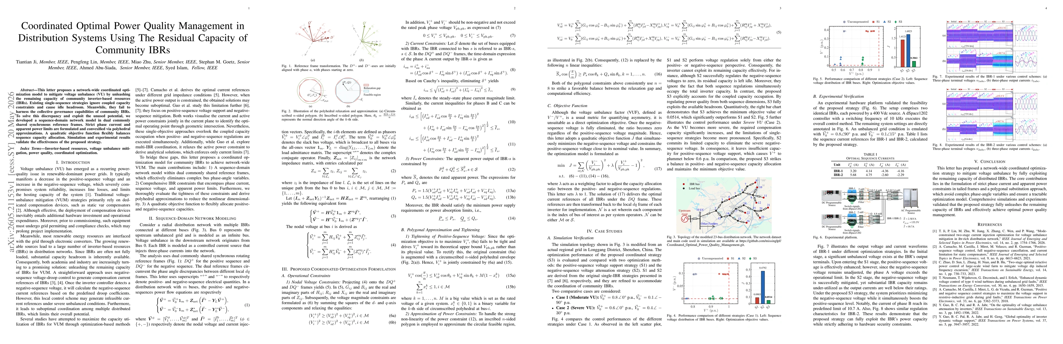Thumbnail for Coordinated Optimal Power Quality Management in Distribution Systems Using The Residual Capacity of Community IBRs