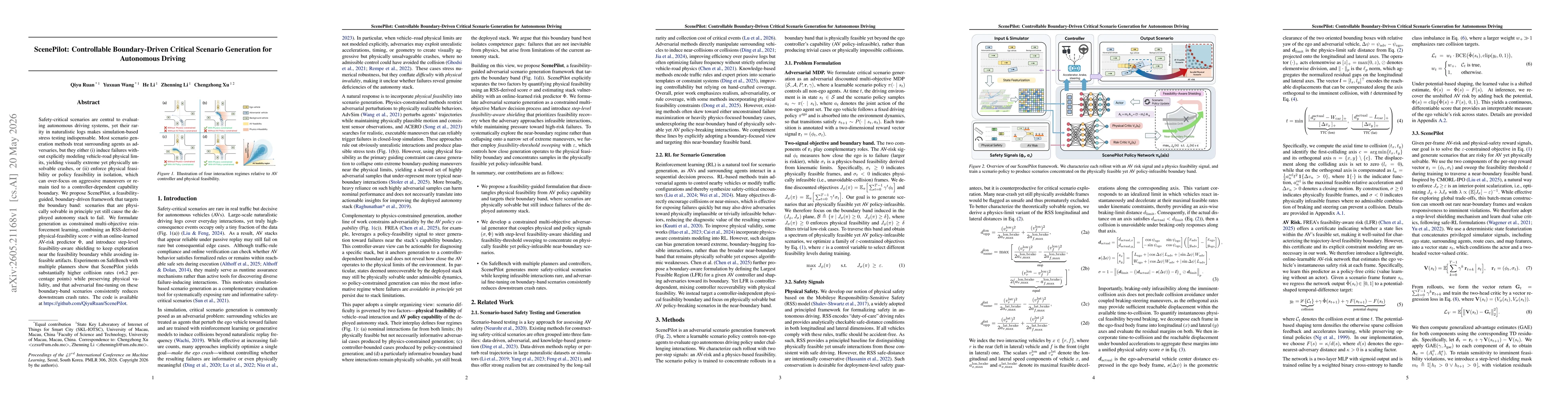 Thumbnail for ScenePilot: Controllable Boundary-Driven Critical Scenario Generation for Autonomous Driving